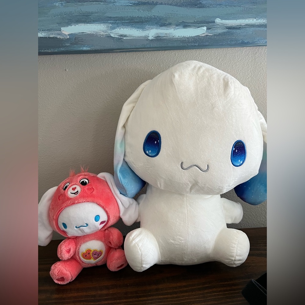 Cinnamoroll Galaxy ear kawaii eye plush and care bear onesie small plush bundle
